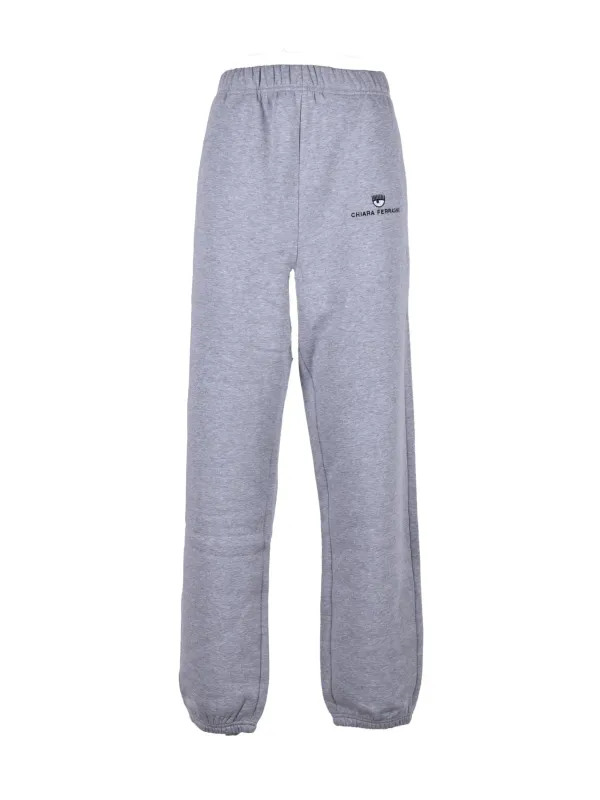 Graue Chiara Ferragni Jogginghose mit Logo Graue Chiara Ferragni Jogginghose mit Logo