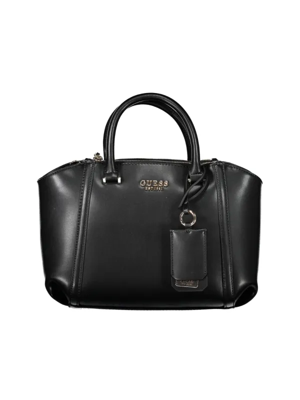 GUESS JEANS Nero Tasche: 3 Fächer, Griffe & Schultergurt GUESS JEANS Nero Tasche: 3 Fächer, Griffe & Schultergurt