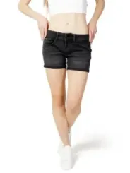 Dunkle Jeansshorts mit Used-Look