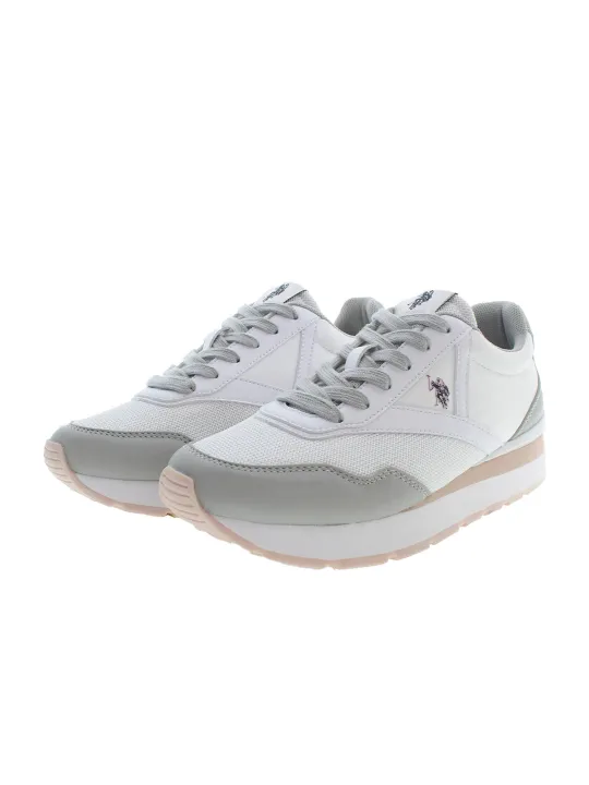 "U.S. POLO BEST PRICE Sneakers im Sale | U.S. POLO Sneaker mit Kontrastdetails und Logo in Weiß online kaufen"|Planet-Deluxe