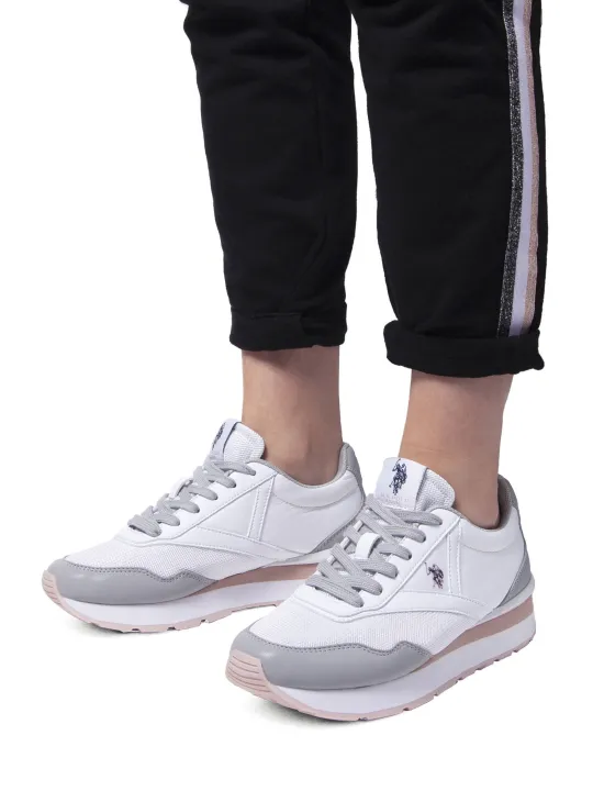 "U.S. POLO BEST PRICE Sneakers im Sale | U.S. POLO Sneaker mit Kontrastdetails und Logo in Weiß online kaufen"|Planet-Deluxe