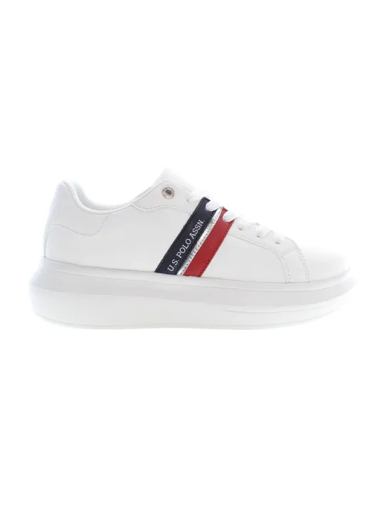 "U.S. POLO BEST PRICE Sneakers im Sale | U.S. Polo Schnürsneaker mit Kontrast und Logo, Weiß online kaufen"|Planet-Deluxe