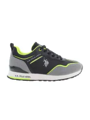 US Polo Schnürsneaker Schwarz Grau mit Kontrastdetails