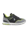 US Polo Schnürsneaker Schwarz Grau mit Kontrastdetails