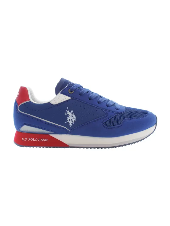 US Polo Blau Sneakers mit Kontrastdetails & Logo
