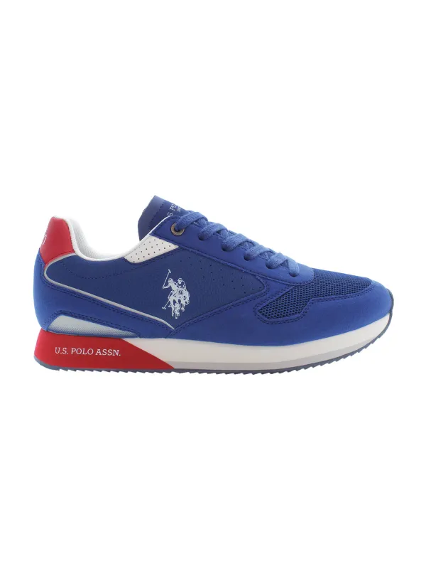 US Polo Blau Sneakers mit Kontrastdetails & Logo US Polo Blau Sneakers mit Kontrastdetails & Logo