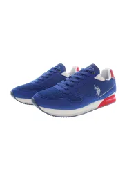 US Polo Blau Sneakers mit Kontrastdetails & Logo