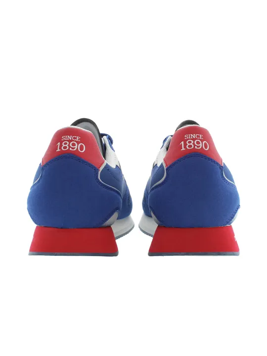 US Polo Blau Sneakers mit Kontrastdetails & Logo