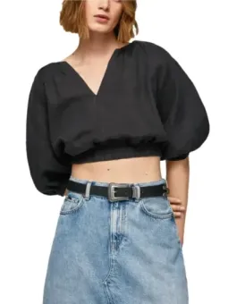 Hüfthohe Jeansrock mit Gürtel