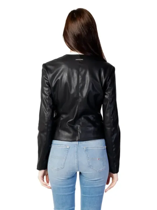 Dunkelbraune Armani Exchange Lederjacke Damen