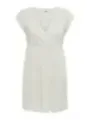 Off-weißes Wickelkleid mit kurzen Ärmeln