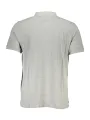 Graues GMV Poloshirt mit Stickerei & Kontrastdetails