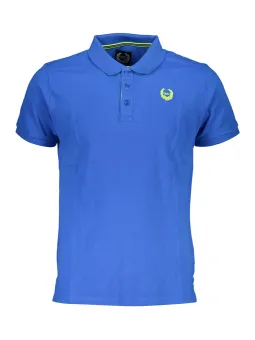 Blaues Gian Marco Venturi Poloshirt mit Stickerei