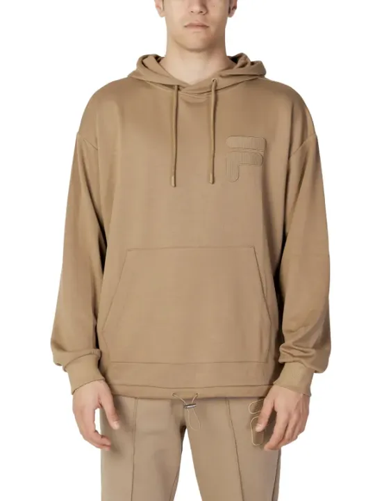 Tan Fila Hoodie Modell Vorderansicht