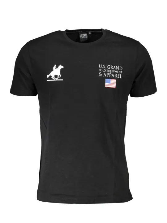 "U.S. GRAND POLO T-Shirts im Sale | U.S. GRAND POLO UST-713_NERO_NERO Schwarz online kaufen"|Planet-Deluxe