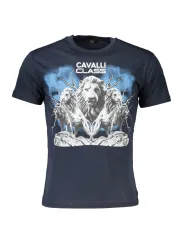 "Cavalli Class T-Shirts im Sale | Cavalli Class QXT60F-JD060_BLU_04926 Blau online kaufen"|Planet-Deluxe
