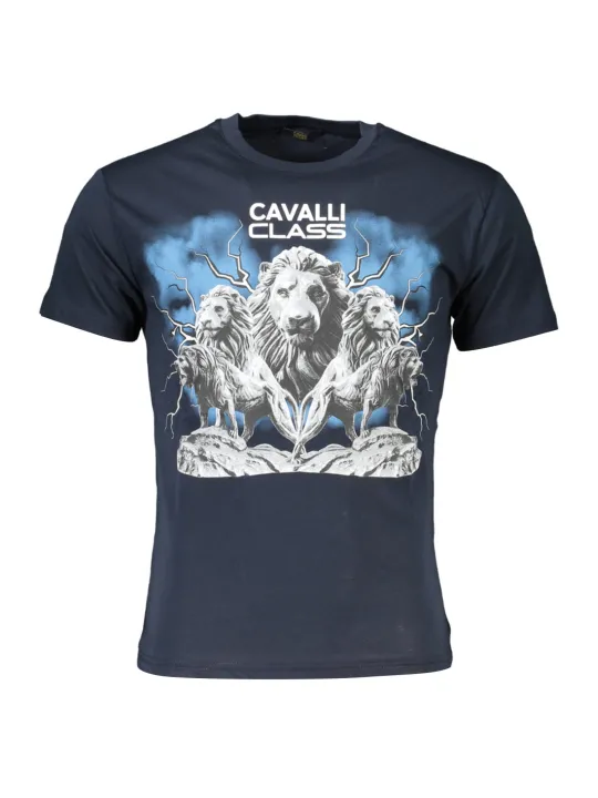 "Cavalli Class T-Shirts im Sale | Cavalli Class QXT60F-JD060_BLU_04926 Blau online kaufen"|Planet-Deluxe