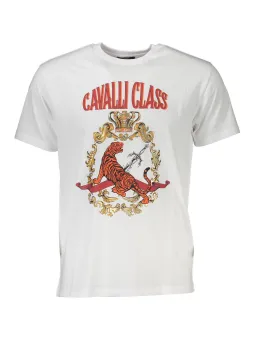 "Cavalli Class Logo T-Shirt - Kurzarm & Rundhals, Stilvoll"