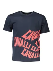 "Cavalli Class T-Shirts im Sale | Cavalli Class Logo TShirt Blau Normale Passform Rundhals online kaufen"|Planet-Deluxe