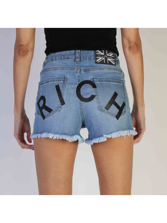Blaue Jeansshorts mit Flagge