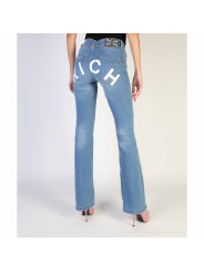 Helle Bootcut Jeans mit Schriftzug