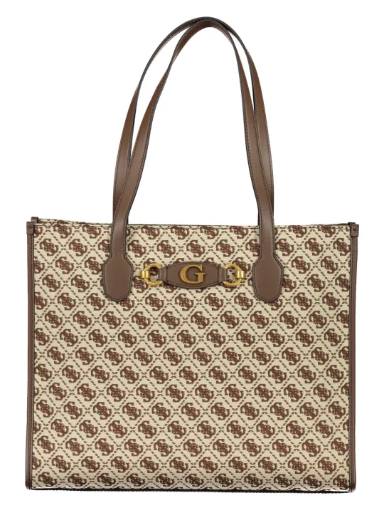 "Guess Jeans Schultertasche Braun - Kontrastdetails & Logo"