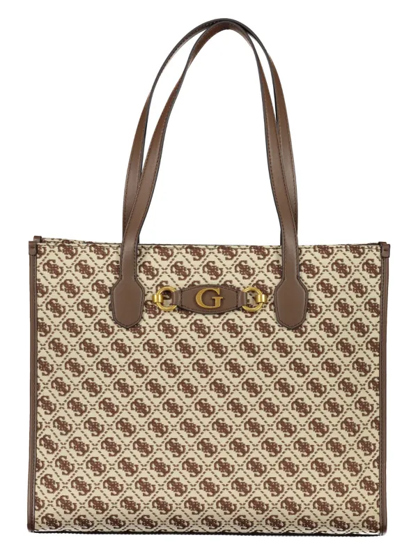 "Guess Jeans Schultertasche Braun - Kontrastdetails & Logo"