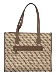 "Guess Jeans Schultertasche Braun - Kontrastdetails & Logo"