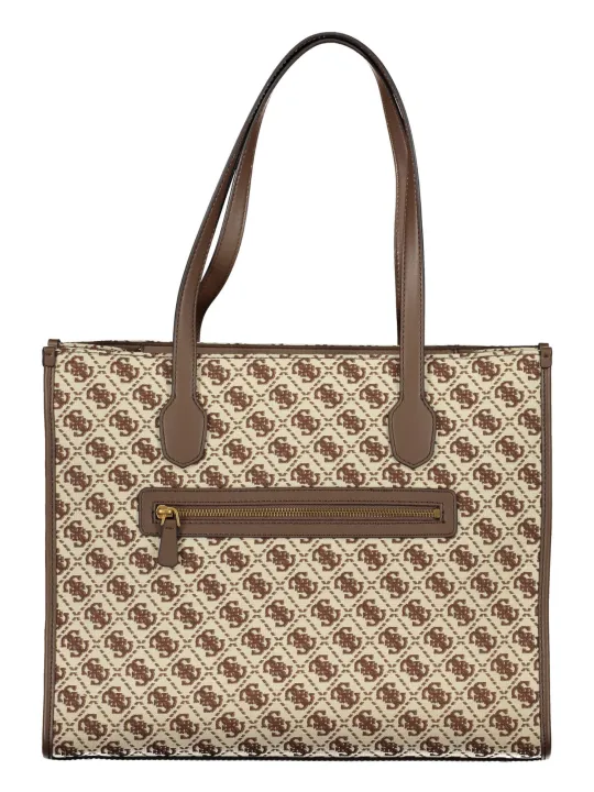 "Guess Jeans Schultertasche Braun - Kontrastdetails & Logo"
