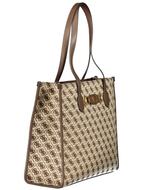 "Guess Jeans Schultertasche Braun - Kontrastdetails & Logo"