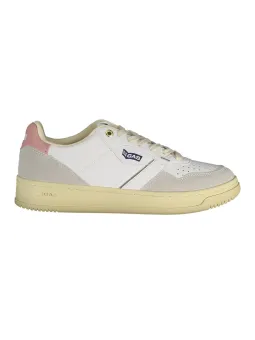 "Kontrast Logo Sneakers Gas Weiß - Stilvolle Schnürschuhe"