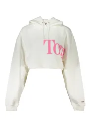 Tommy Hilfiger Weißer Kurzer Logo-Hoodie für Damen