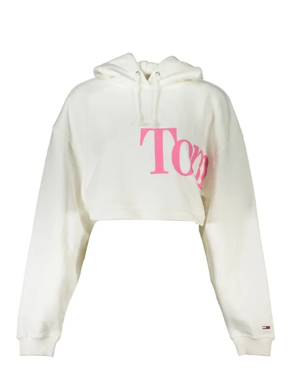 Tommy Hilfiger Weißer Kurzer Logo-Hoodie für Damen