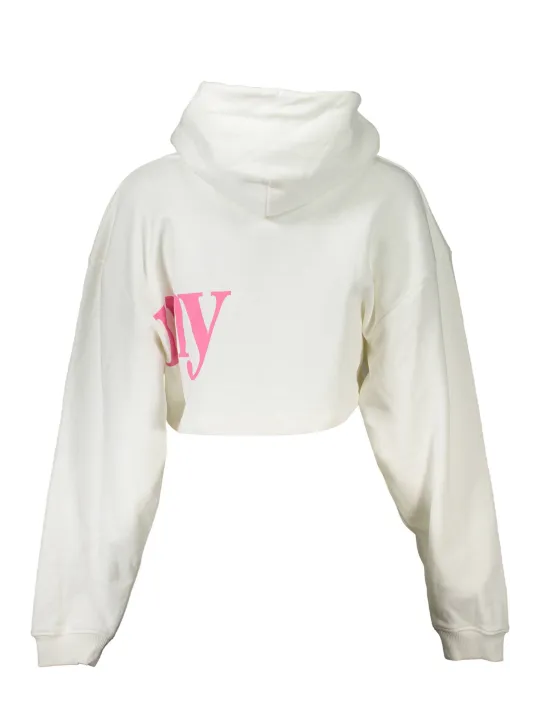 Tommy Hilfiger Weißer Kurzer Logo-Hoodie für Damen