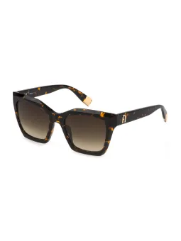 Furla Braune Quadratische Sonnenbrille - Acetatrahmen 53mm