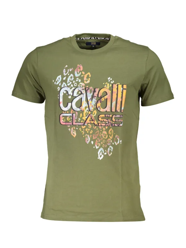 "Cavalli Class T-Shirts im Sale | Cavalli Class Logo TShirt Grün Kurzarm Rundhals online kaufen"|Planet-Deluxe