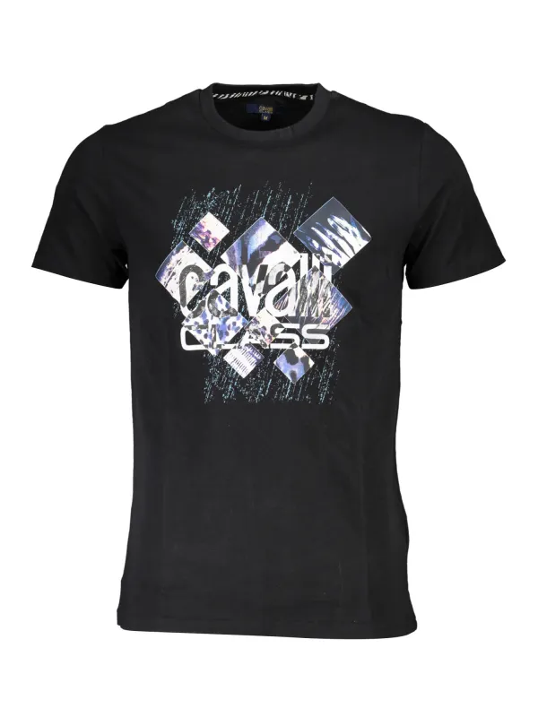 "Cavalli Class T-Shirts im Sale | Cavalli Class Logo TShirt Schwarz Rundhals Kurzarm online kaufen"|Planet-Deluxe