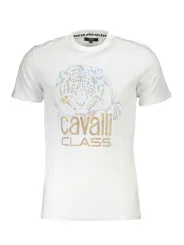 "Cavalli Class T-Shirts im Sale | Cavalli Class Logo TShirt Kurzarm Rundhals Weiß online kaufen"|Planet-Deluxe