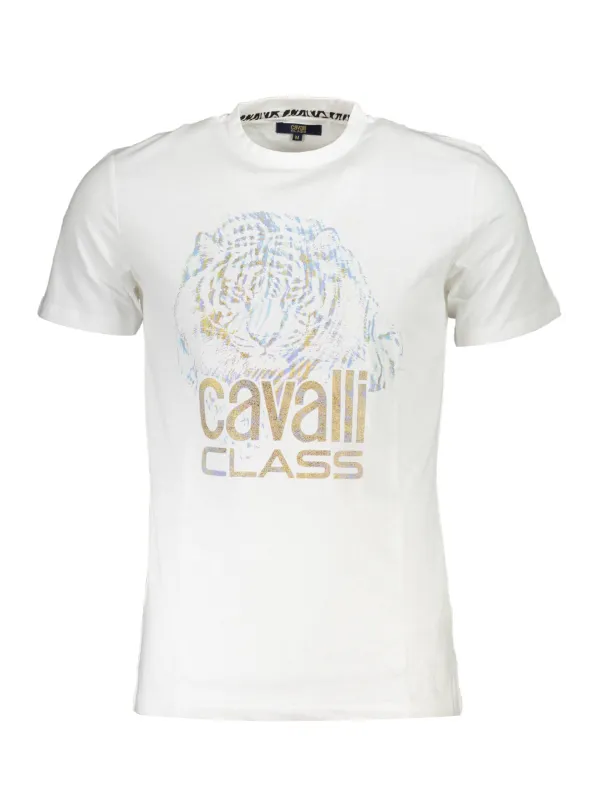 "Cavalli Class T-Shirts im Sale | Cavalli Class Logo TShirt Kurzarm Rundhals Weiß online kaufen"|Planet-Deluxe