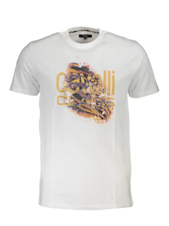"Cavalli Class T-Shirts im Sale | Cavalli Class Logo TShirt Kurzarm Rundhals Weiß online kaufen"|Planet-Deluxe