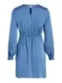 Leichtes blaues Seidenkleid mit Kordelzug