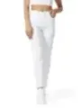 Weiße Jeans, hoher Bund, gerades Bein