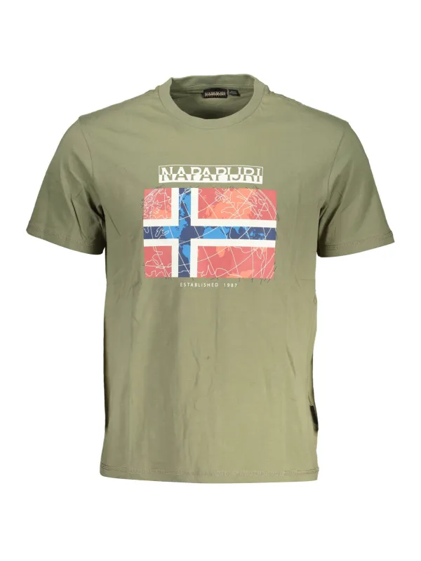"Napapijri T-Shirts im Sale | Napapijri TShirt Kurzarm Normal Rundhals Logo Print Grün online kaufen"|Planet-Deluxe