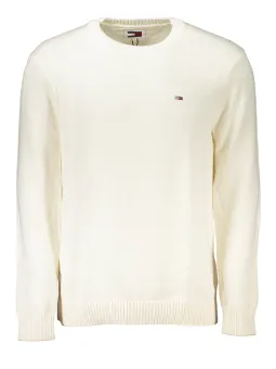 "Bio-Baumwoll Rundhals-Pullover mit Logo-Stickerei"