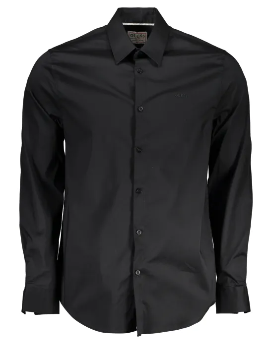 "GUESS JEANS Hemden im Sale | Slim Fit Hemd mit Italienkragen und Stickerei aus Bio-Baumwolle online kaufen"|Planet-Deluxe