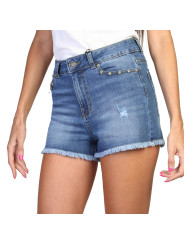 Blaue Jeans Shorts mit Fransen
