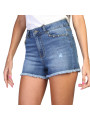 Blaue Jeans Shorts mit Fransen