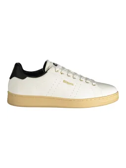 Sneaker mit Blauen Kontrastdetails und Print-Logo