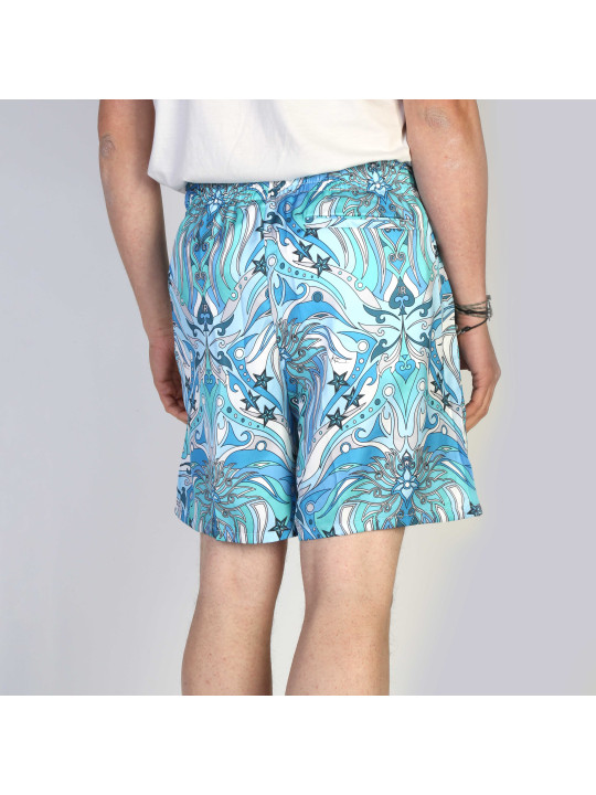 Grüne Shorts mit abstraktem Muster
