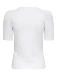 Weiße Bluse mit Puffärmeln